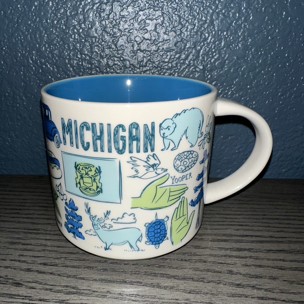 Starbucks MICHIGAN Been There Series BTS 14 Oz Coffee Mug Excellent Condition